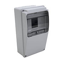 Щиток комбінований пластиковий ABS, 130х240х105мм, 6 модулів, IP54, поверхня монтажу під кутом