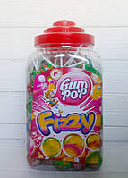 Льодяник на паличці Чупа-чупс з жуйкою Gum Pop fizzy 100 шт (Польща)