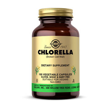 Хлорела (з водоростей) Solgar Chlorella 520 мг (100 veg caps)
