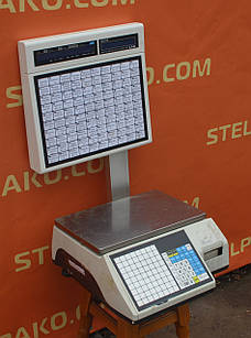 Торгові ваги з друком етикеток «CAS CL 5000 J IS», стійка-клавіатура, Б/у