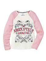 Дитячий лонгслів реглан pepperts на 134-140 дівчинці рожеві