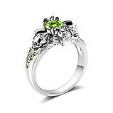 Авторське жіноче кільце зі срібла Череп та Летучі Миші, фото 6