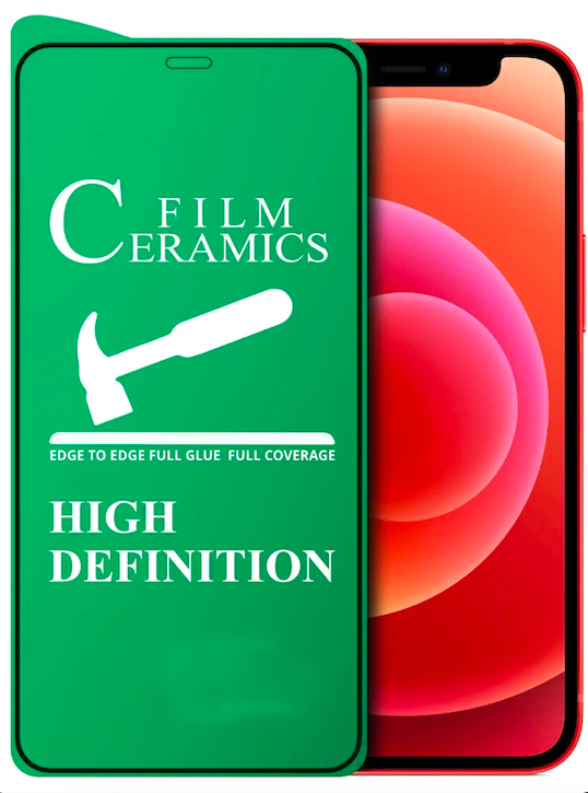 Захисне скло Ceramic (гнучке) iPhone 12 Mini Чорне, фото 1