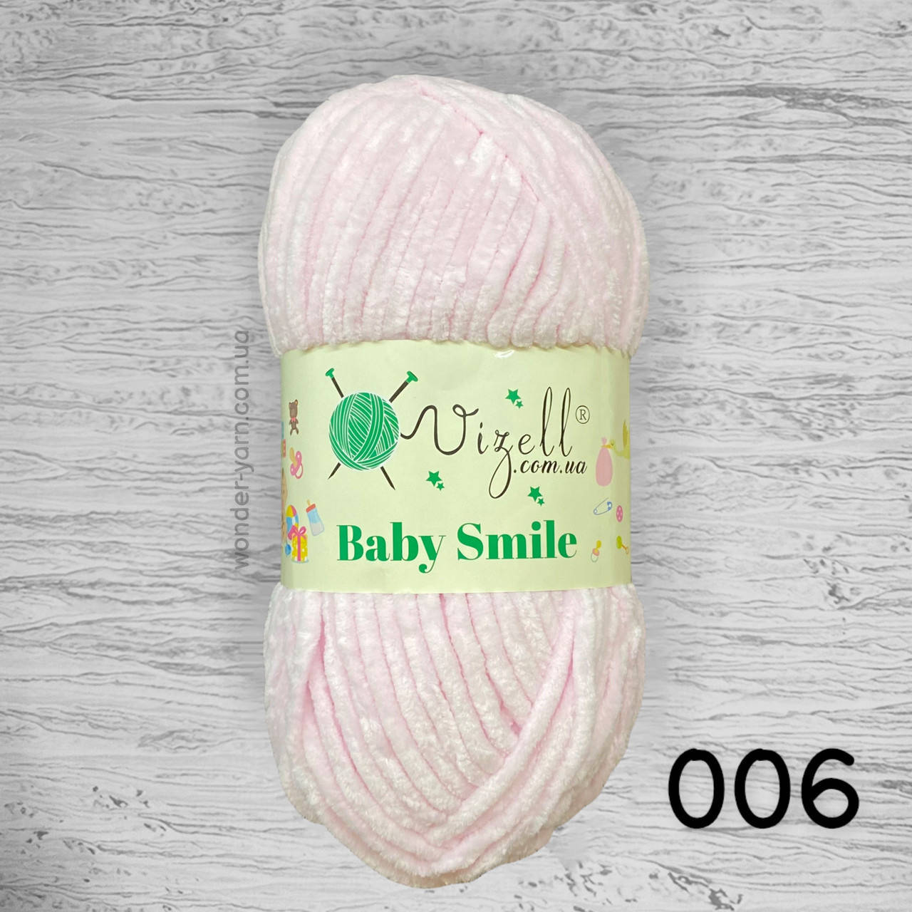 

Плюшевая пряжа Vizell Baby Smile / Визель Беби Смайл 006 жемчужно-розовый