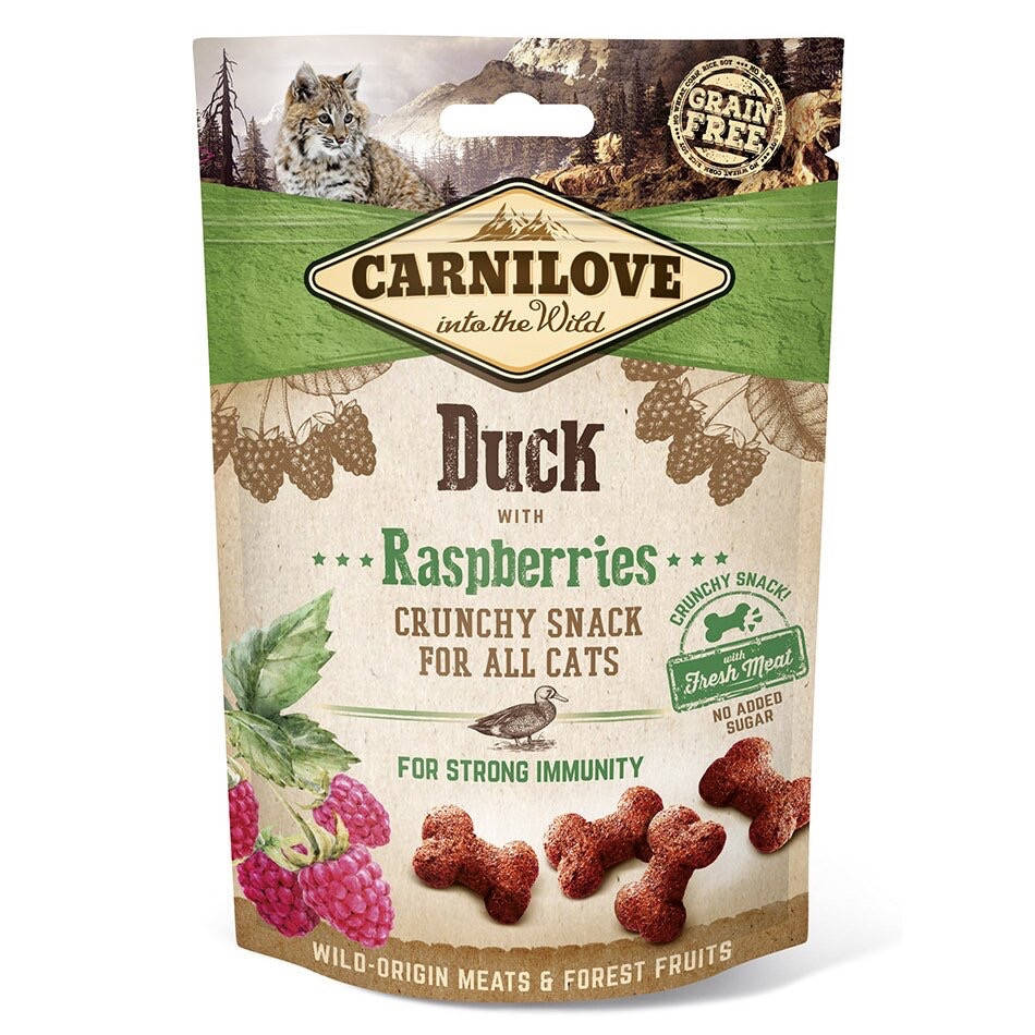 

Лакомство Carnilove Cat Crunchy Snack утка,малина д/кошек, 50g