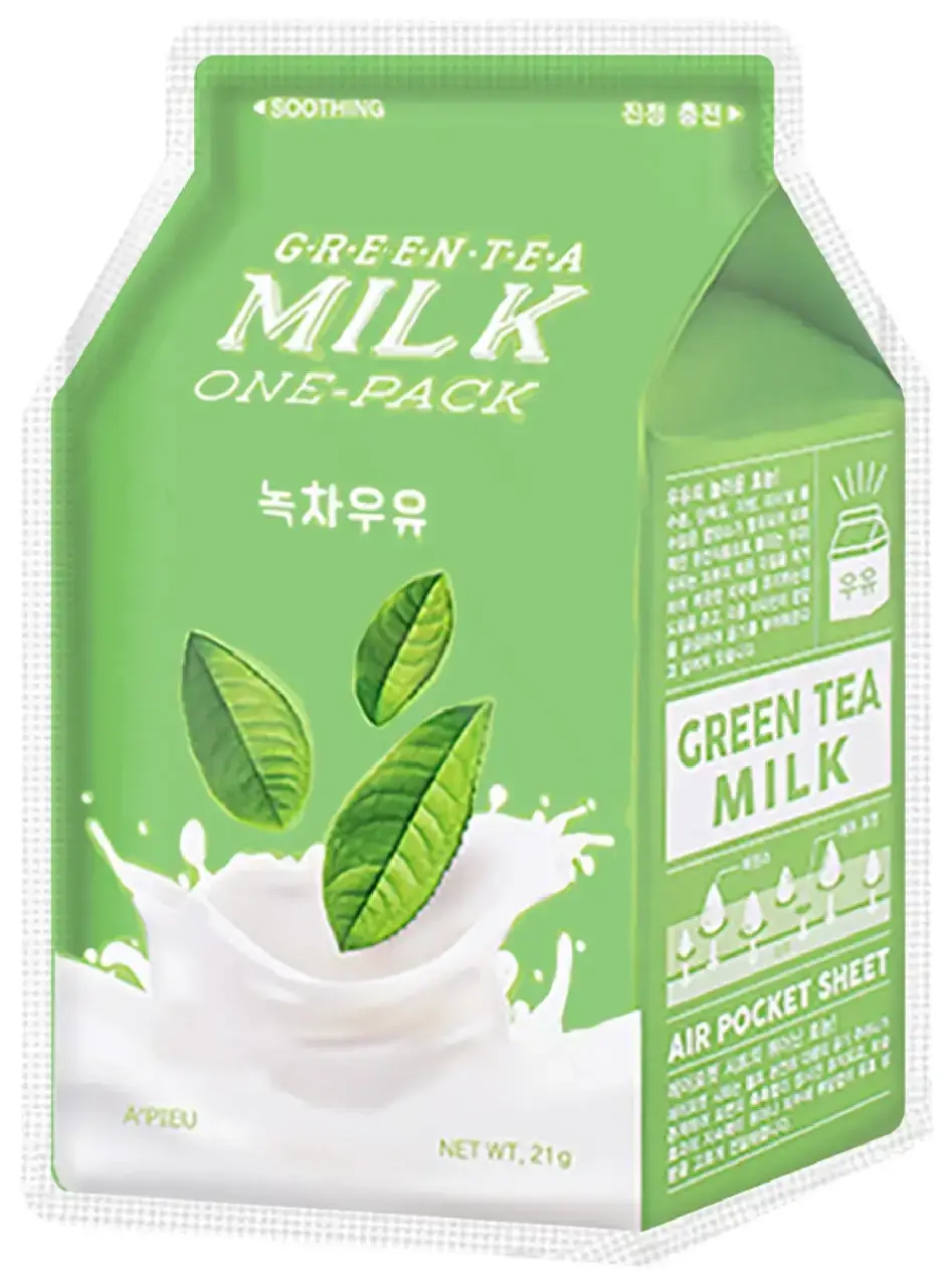 

Тканинна маска з екстрактом зеленого чаю A'PIEU Milk Green Tea Milk One-Pack