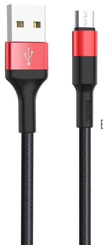 

Кабель USB Hoco X26 Xpress micro USB Cable Black / Red, Черный