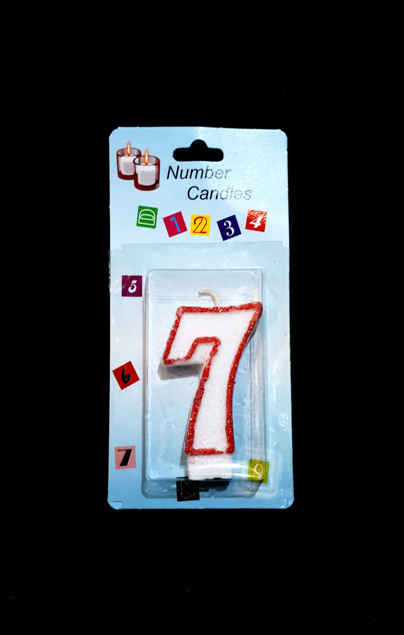 

Свеча Цифра блестящая 7