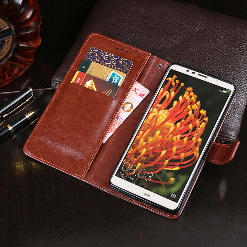 

Чехол Idewei для Huawei Y6 2018 5.7" книжка кожа PU коричневый