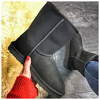 Женские зимние UGG Classic Suede Black, черные замшевые сапоги угги классик суед женские ботинки уги