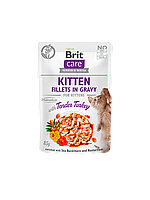 Влажный корм Brit Care Cat Pouch TENDER TURKEY филе индейки в соусе для котят 85 г