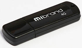 Флеш USB 2.0 Mibrand Grizzly 4Gb Black (MI2.0/GR4P3B)