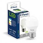 Світлодіодна лампа 6 Вт Е27 G45 6500К холодне світло Feron LB-745, фото 3