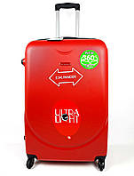 Маленький пластиковый четырехколесный чемодан на колесах Gravitt , 40л Красный