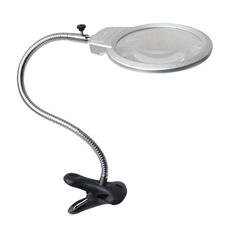 Лупа настільна Magnifier MG15122-1B лупа 100 мм, з підсвіткою, гнучкий тримач, величезна лупа