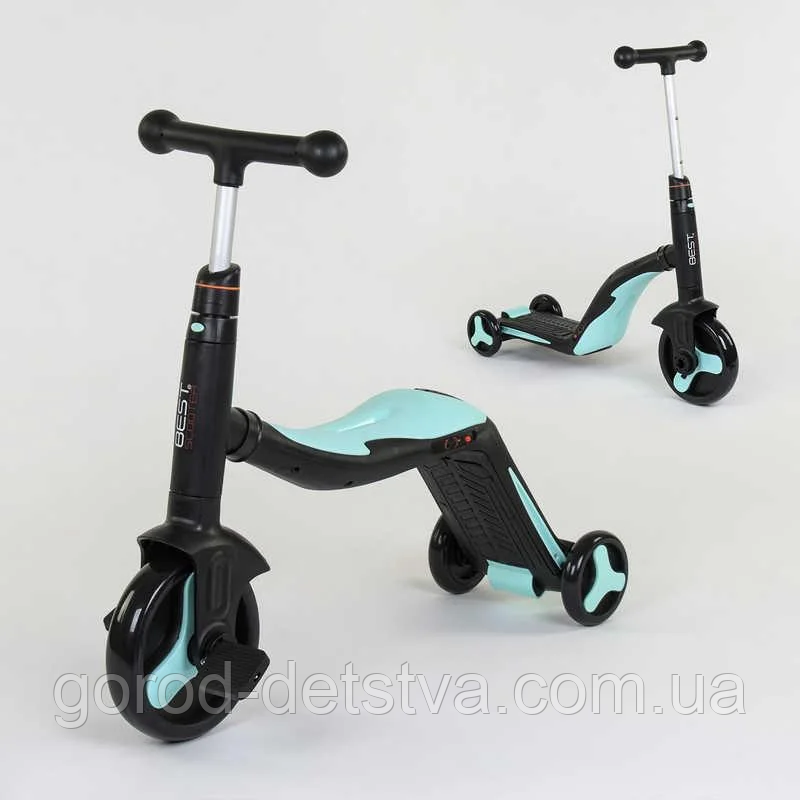 Самокат триколісний Best Scooter JT 20255 3в1 зі світлом і звуком, 8 пісень, колеса PU, в коробці