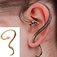 Сережок-цвях змія Кафа у формі змії на одне вухо Колір золото.