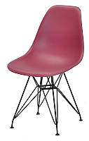 Стул Nik BK-ML красный 32 на черных металлических ножках, дизайн Charles & Ray Eames DSR Eiffel Leg