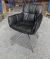 Кресло поворотное Ford X2166XZ черный кожзам, хромированная ножка паук