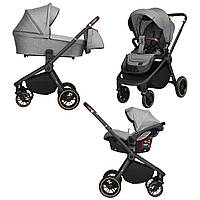 Коляска детская универсальная CARRELLO Epica CRL-8511/1 (3in1) Silver Grey +дождевик / цвет серый