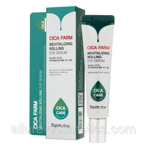 Антивікова розслаблювальна сироватка для шкіри навколо очей FARM STAY CICA FARM REVITALIZING ROLLING EYE SERUM