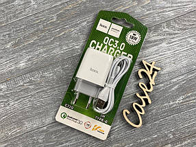 СЗП Hoco C72Q з кабелем Type-C (QC3.0, 1USB, 18 W) 1 м (2 кольори), фото 2
