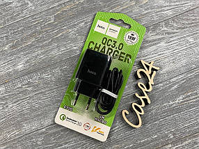 СЗП Hoco C72Q з кабелем Type-C (QC3.0, 1USB, 18 W) 1 м (2 кольори), фото 3