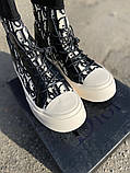 Жіночі кросівки Dior B23 High-Top Black White, чорні кросівки діор б23 хайтоп кеди, фото 8