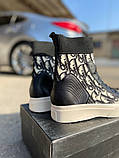 Жіночі кросівки Dior B23 High-Top Black White, чорні кросівки діор б23 хайтоп кеди, фото 7
