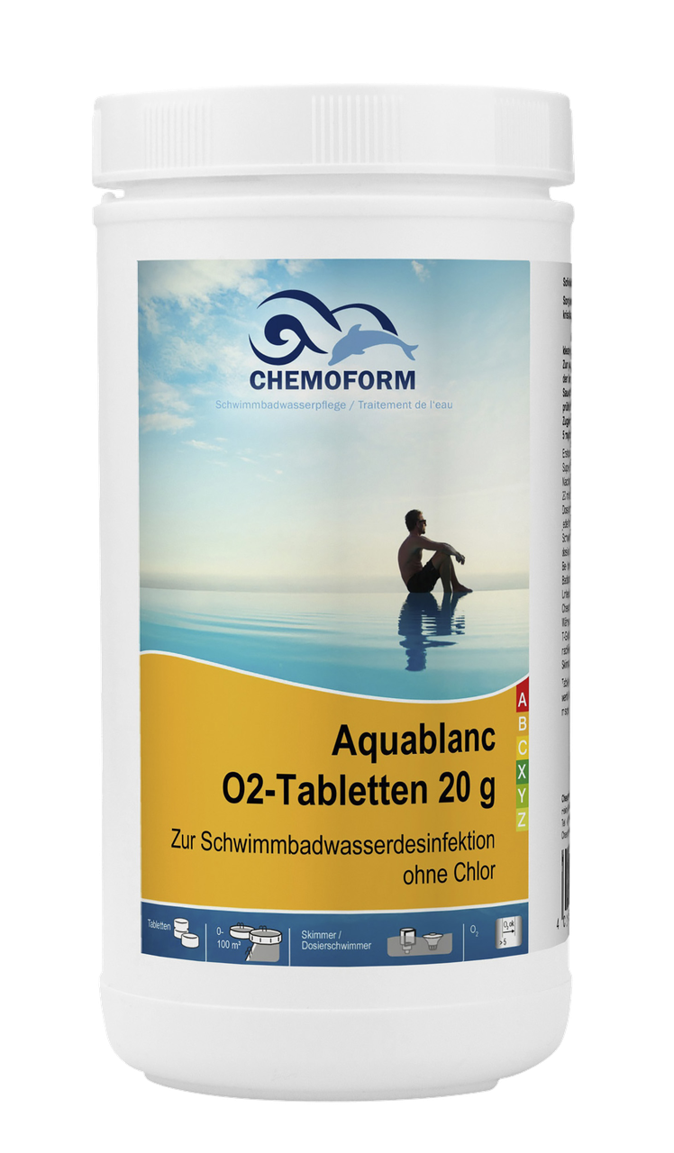 Хімія для басейну активний кисень у таблетках Chemoform Aquablanc O2 Tabs (20 гр), 1 кг