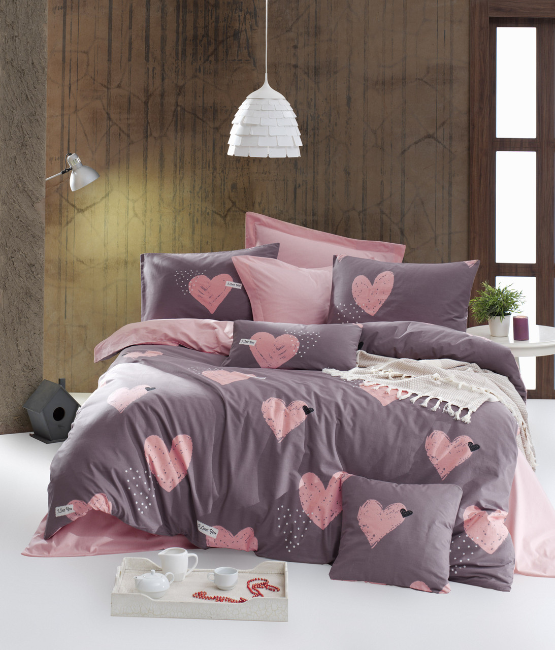 Постільна білизна Lotus Home Perfect Ranforce - Hearts сімейна