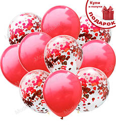 Повітряні кульки "Set red", набір - 10 шт.