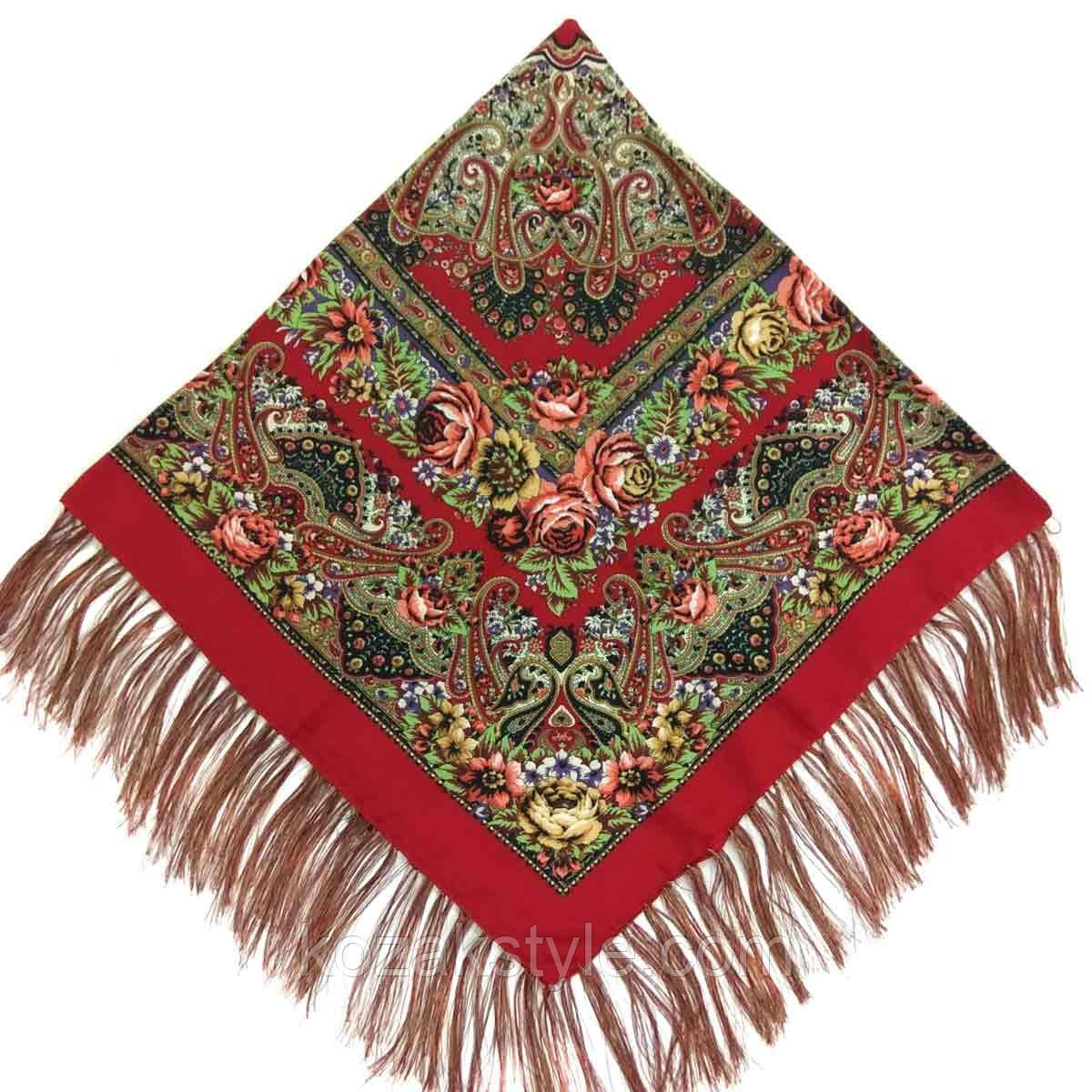 Хустка народна (120х120) бордова