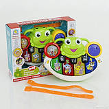 Дитяче іграшкове Піаніно Проектор для немовлят з музикою, світловими ефектами, звуками тварин на батарейці, фото 4