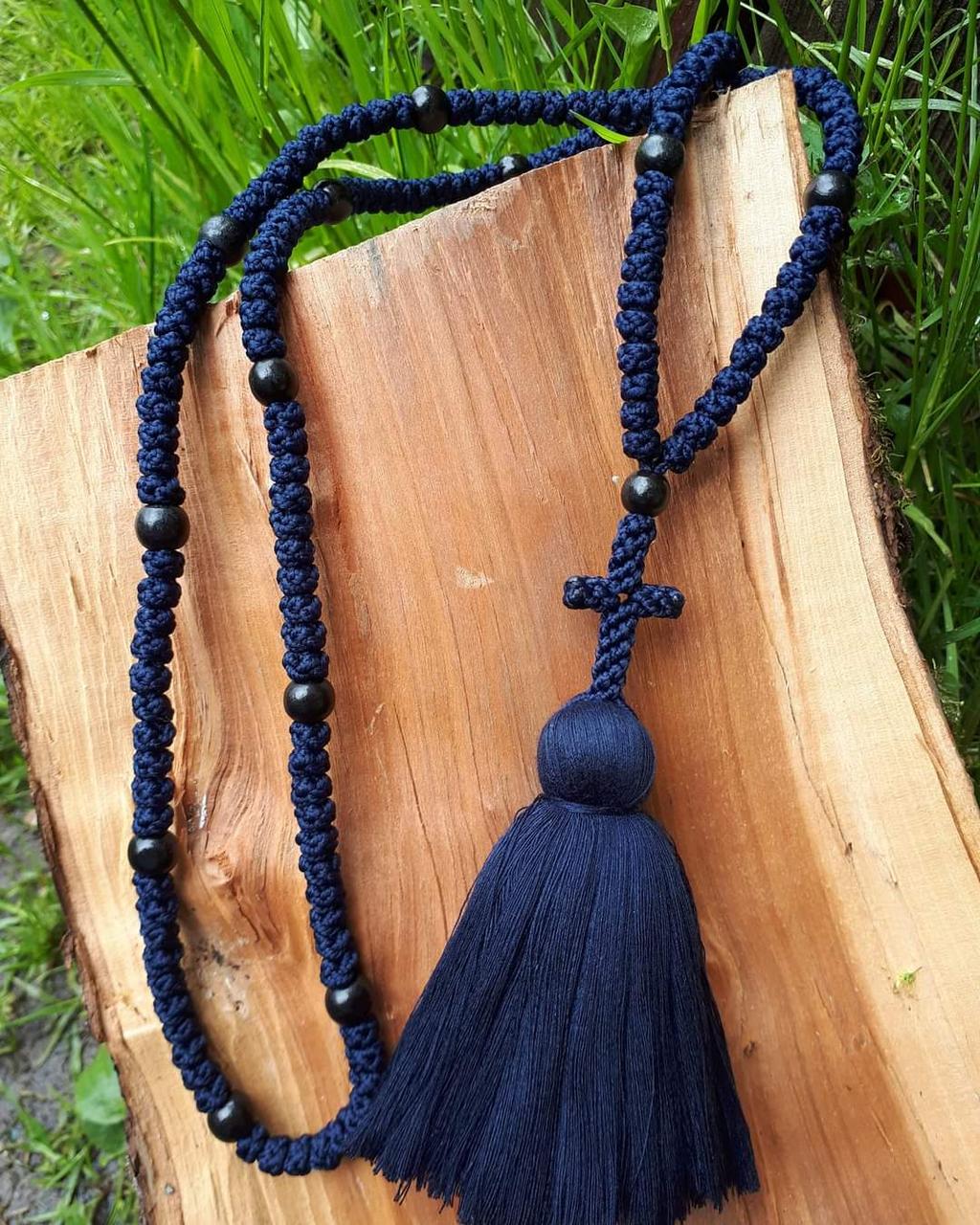 Чотки християнські з сутажу на 150 вузлів (колір на вибір), фото 1