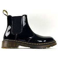 Женские ботинки Dr. Martens Chelsea Patent Black, лакированные кожаные ботинки доктор мартинс челси др мартенс