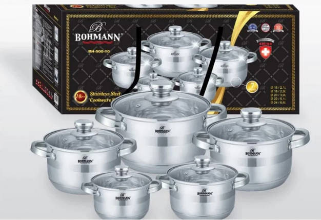 Набор посуды Bohmann BH 500-10 10 предметов, фото 2
