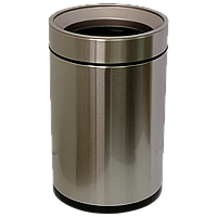 Ведро для мусора JAH 12 л круглое серебряный металлик без крышки с внутренним ведром