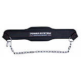 Пояс для обтяжень з ланцюгом Power System PS-3860 Dipping Beast неопреновий Black/Red, фото 2