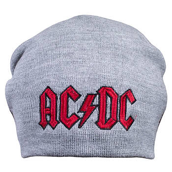 Шапка з вишивкою AC/DC (logo), сіра
