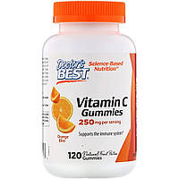 Вітамін С з Апельсиновим Смаком, Vitamin C Gummies, Doctor's s Best, 250 мг, 120 желейних цукерок