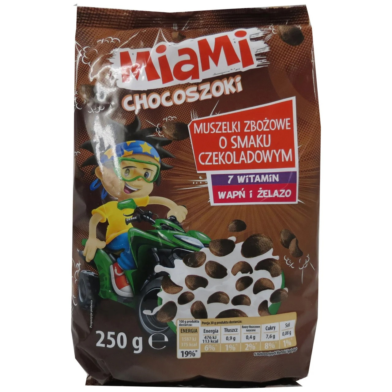 Хлопья шоколадные злаковые Miami Chocoszoki 250 г Польша (опт 3 шт) - фото 1 - id-p1348246444