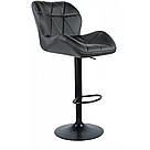Барний стілець для барної стійки з спинкою на кухню на чорній основі високий Hoker еко шкіра B 087 чорний, фото 8