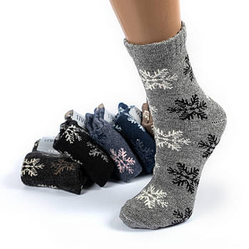 Жіночі шкарпетки з овечої вовни Style Luxe (сніжинка)