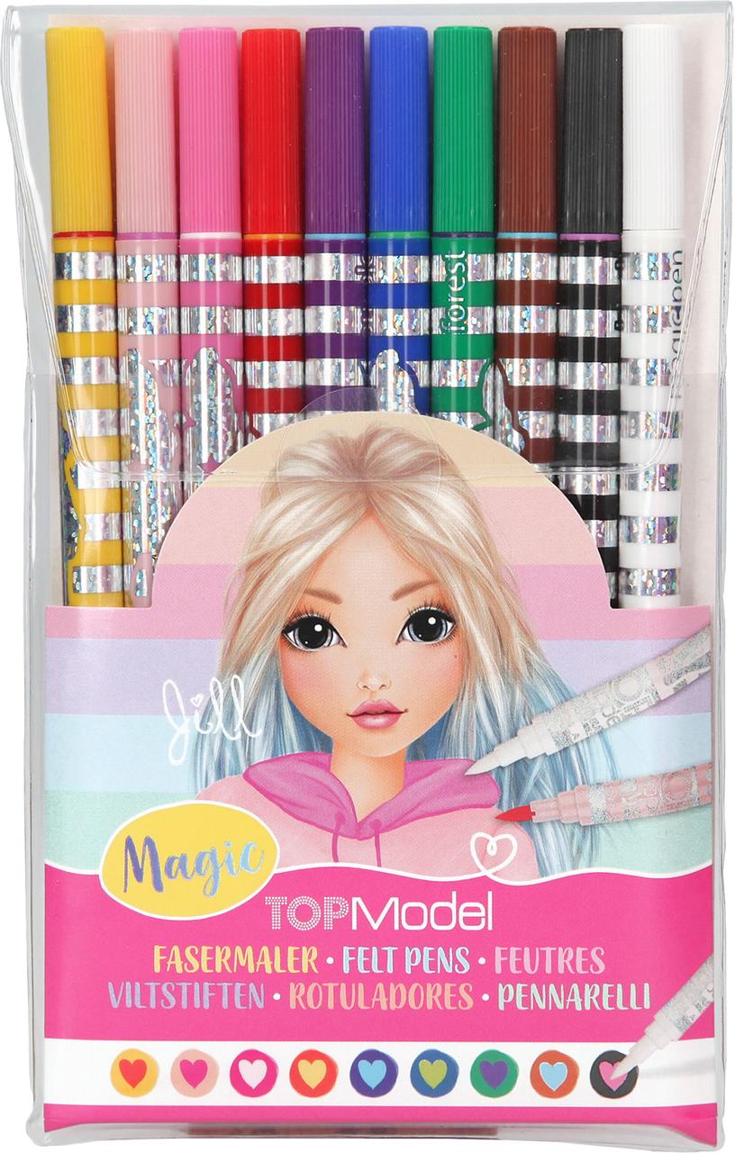 TOP Model Magic ручки з волокон / магічні фломастери Jill (Набір фломастерів пензлів ТОП Модел depesche 10724), фото 1