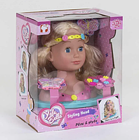 Кукла-голова YL 888 A-1, Манекен для причесок и макияжа, световой эффект, с аксессуарами