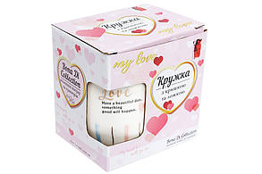 Заварник порцеляновий із кришкою та ложкою Love 420 мл 4 дизайни (рандом) 927-218, фото 2