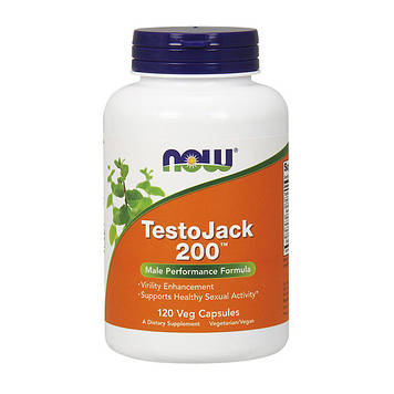 Підтримка репродуктивної функції чоловіка Now Foods Testo Jack 200 Extra Strenght (120 veg caps)