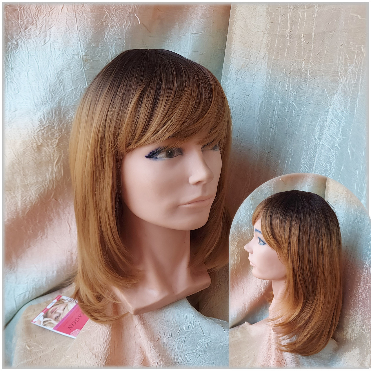 Парик длинный из термоволокна омбре шоколадно-медный 5048 t- YS4/27, фото 1