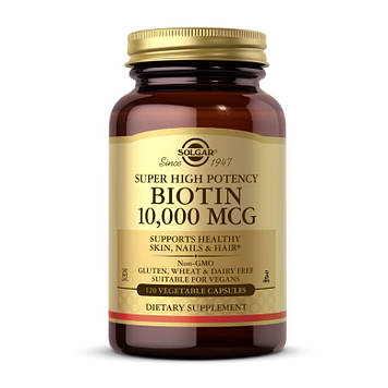 Біотин (вітамін В7) Solgar Biotin 10,000 mcg (30 veg caps)